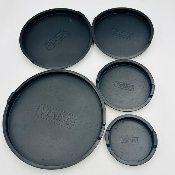 Viking Range Silicone Plastic Burner Covers Black Set of 5 - Picture 2 of 8